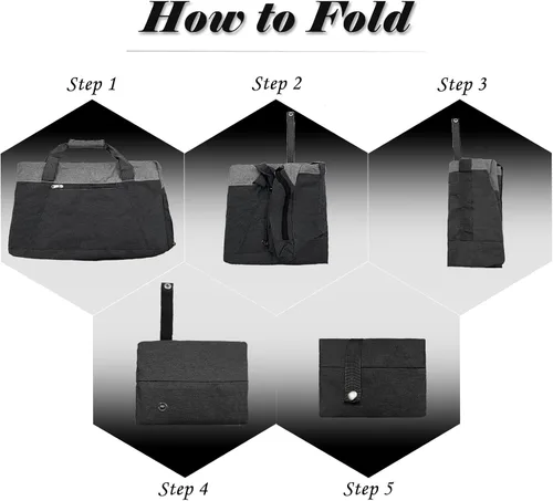 Vista 5 de Bolsas de gimnasio para mujeres y hombres con compartimento para zapatos y artículos húmedos, bolsa de lona plegable de 40 L, bolsa de lona ligera