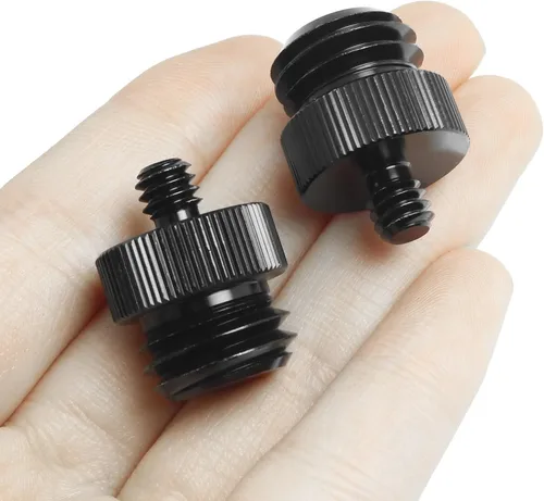 Vista 3 de Adaptador de tornillo de trípode roscado macho de 1/4 pulgadas a macho de 5/8 pulgadas LUORNG 2 piezas 1/4 a 5/8-11 convertidor de rosca de montaje