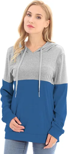 Vista 13 de Bearsland - Suéter de lactancia para mujer, con capucha y bolsillos, para maternidad Verde Armada (ArmyGreen)