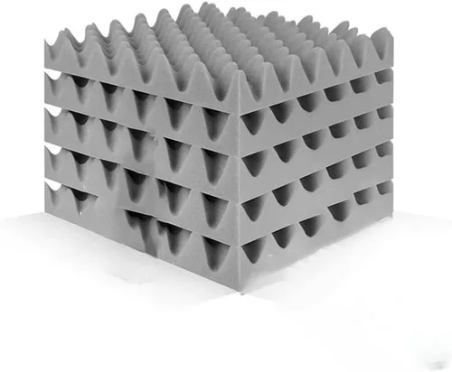 Vista 6 de 12 Pcs Egg Crate Acoustic Foam Panels Studio Acoustic Sponge Sound Proof Wall, Sound Insulation Foam Panels Ceiling(Black)