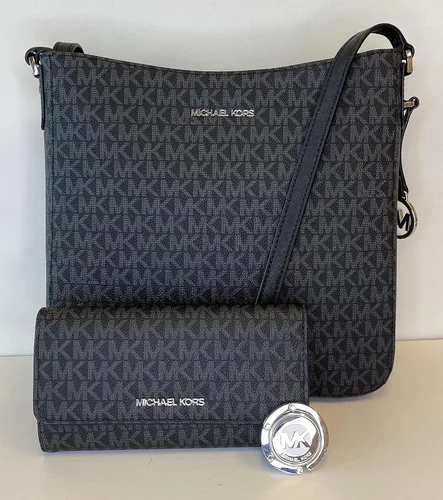 Vista 2 de Michael Kors Jet Set - Paquete de bandolera grande de viaje con gancho triple para cartera