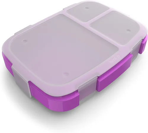 Vista 8 de Bentgo Fresh Tray (Aqua) con cubierta transparente, reutilizable, sin BPA, recipiente de preparación de comidas de 4 compartimentos con control