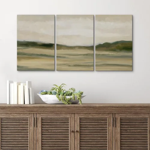 Vista 78 de wall26 Lienzo enmarcado para pared, juego de arte de acuarela pastel, paisaje rural, ilustraciones con formas abstractas, arte moderno, decorativo