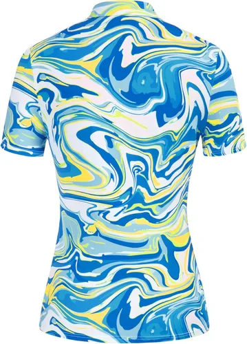 Vista 3 de JACK SMITH Camisa de golf de manga corta para mujer, que absorbe la humedad, camiseta polo deportiva con cremallera, protección solar, tallas S-XXL