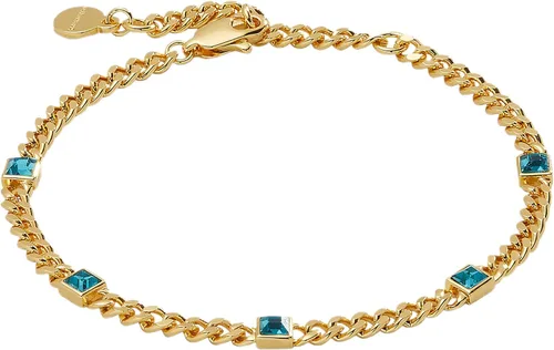 Vista 5 de Alex and Ani September Birthstone Sapphire Curb Chain Bracelet Dorado