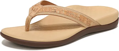 Vista 24 de Vionic sandalias tipo flats para mujer Cuero Camo Negro