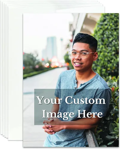 Vista 6 de Tarjeta de felicitación personalizada con foto personalizada, sube tu imagen, agrega tu texto, tarjeta de felicitación para todas las ocasiones