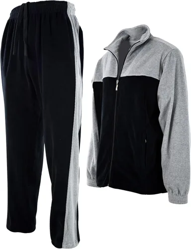 Vista 2 de ChoiceApparel Chándal de terciopelo para hombre con bolsillos con cremallera