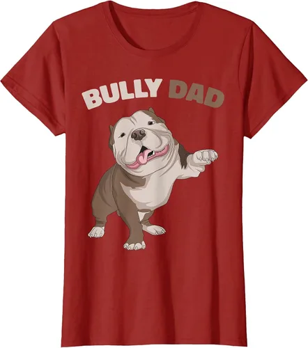 Vista 74 de American Bully Dad Dog Owner Father Funny Men T-Shirt Asphalt Grey