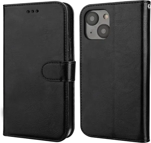 Vista 3 de Bocasal Funda tipo cartera desmontable para iPhone 14 con bloqueo RFID, ranuras para tarjetas, soporte de piel sintética de alta calidad, soporte