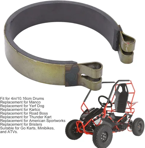 Vista 5 de Fydun Banda de freno de 4 pulgadas, kit de pasador de banda de freno de acero y cerámica de alto rendimiento de 7/8 pulgadas de ancho para Go Karts