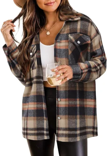 Vista 162 de ZOLUCKY Chaqueta de manga larga con botones para mujer, talla grande, blusas