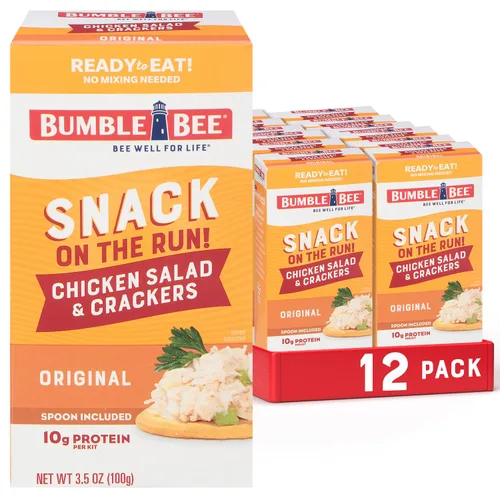 Vista 26 de Bumble Bee Snack on the Run BBQ - Kit de ensalada de pollo con galletas, 3.5 onzas, lista para comer, cuchara incluida, aperitivo de proteína
