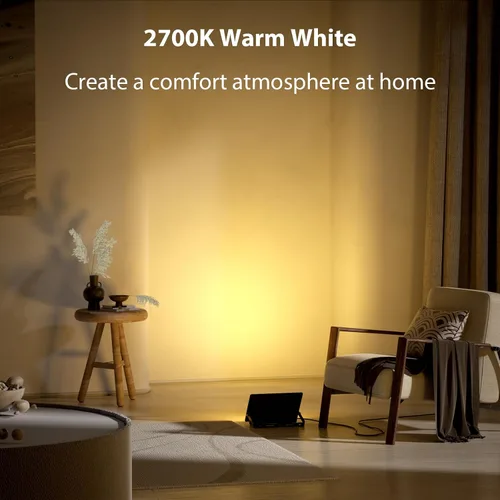Vista 3 de Olafus Luz de inundación LED de 30 W para exteriores, equivalente a 300 W, 2700 K, luz blanca cálida RGB que cambia de color, luces de inundación al