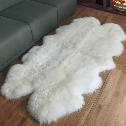 Vista 11 de Champlus Alfombra Genuina de Piel de Oveja Merino Australiana, 2.3x3.3 pies Alfombra de Piel con Pelo de Oveja, Alfombra de Área de Piel de Cordero