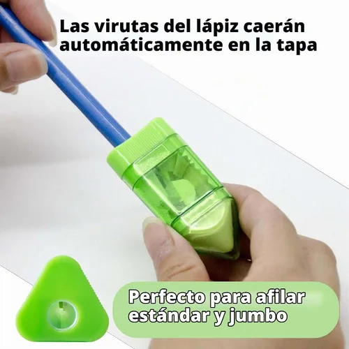 Vista 4 de 20 sacapuntas manuales con borrador, 2 en 1, sacapuntas de mano