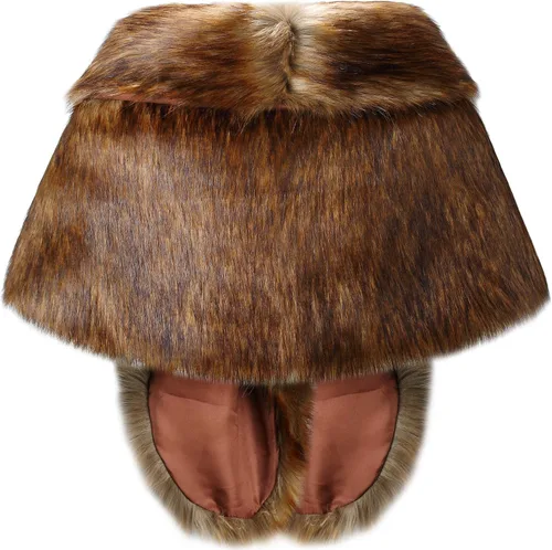Vista 42 de Caracilia - Elegante estola tipo chal en piel sintética para el invierno.