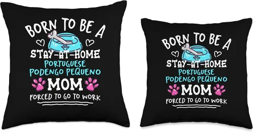 Vista 3 de Born To Be A Portuguese Podengo Pequeno Mom Funny Throw Pillow