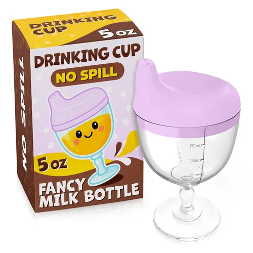 Vista 10 de VIKROM - Vaso de vino para niños pequeños con tapa, resistente a derrames, copa de 5 onzas