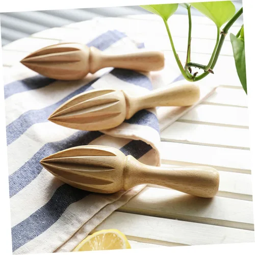 Vista 3 de Zerodeko Wooden Lemon Juicer Squeezer Manual Citrus Reamer Hand Press Fruit Extractor Ergonomic Design for Fresh Orange and Grapefruit Juice at Home