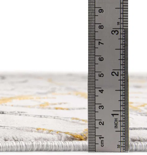 Vista 2 de Unique Loom Finsbury Collection - Alfombra rectangular de 2 x 3 pies, color amarillo y gris/ marfil