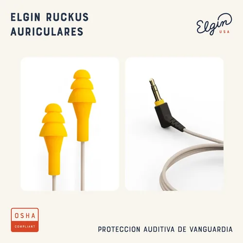 Vista 2 de Ruckus - Auriculares intraurales con reducción de ruido compatible con la OSHA