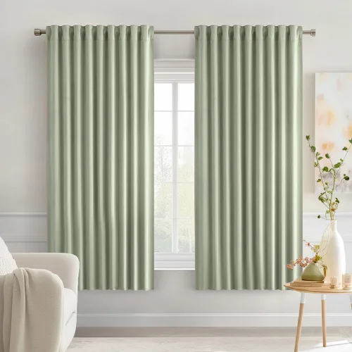 Vista 30 de MIULEE Cortinas opacas con pestaña trasera de 63 pulgadas de largo, juego de 2 paneles para sala de estar, dormitorio, privacidad, bolsillo