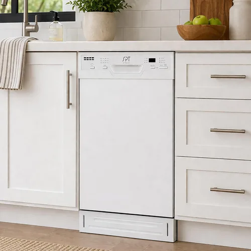 Vista 6 de SPT SD-9254W Energy Star 18″ Lavavajillas empotradas con secado con calefacción - Blanco