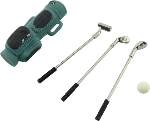 Vista 2 de TAODAN Mini Deportes Golf Set 1 Set 1:12 Miniatura Golf Club Modelo Mini Casa Decoración Accesorios