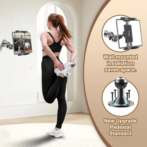 Vista 7 de WUITIN Soporte de aluminio resistente para tableta, soporte para tableta, soporte de montaje en automóvil, soporte ajustable de 2 etapas de 360°