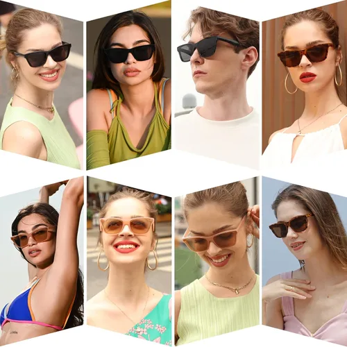 Vista 6 de Gafas de sol polarizadas para mujeres y hombres, gafas de sol cuadradas clásicas