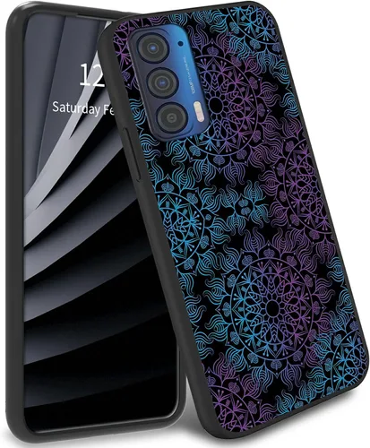 Vista 19 de Funda delgada para Moto Edge 2021 TPU con diseño de hojas de arte, cubierta de protección de cuerpo completo de goma de gel suave para Motorola Edge