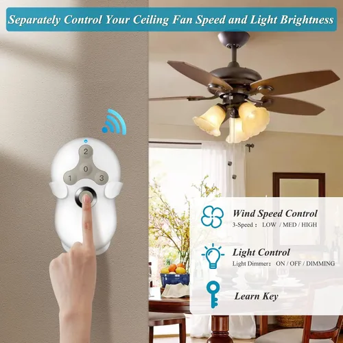 Vista 2 de Universal Hunter - Kit de control remoto para ventilador de techo, kit de control Wi-Fi inteligente Works for Hunter Harbor Breeze Hampton Bay