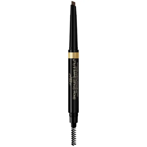 Vista 12 de L'Oreal Paris Lápiz de maquillaje mecánico para cejas con forma y relleno, color rubio oscuro, 0.008 onzas
