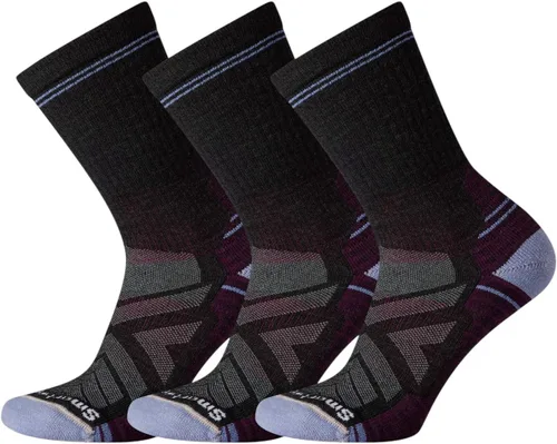 Vista 10 de Smartwool Calcetines de media caña para mujer con amortiguación ligera para caminatas Amanecer púrpura ceniza