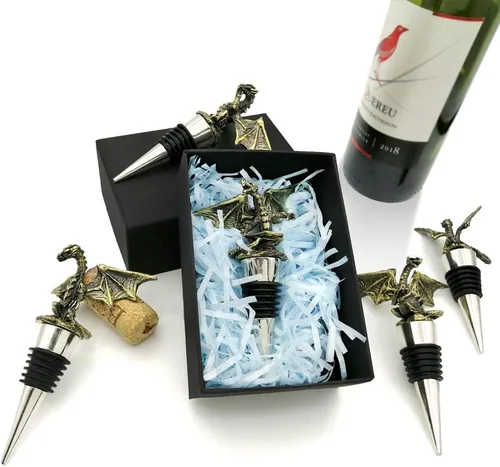 Vista 7 de Tapón decorativo para botella de vino, regalo único de dragón con diseño gótico
