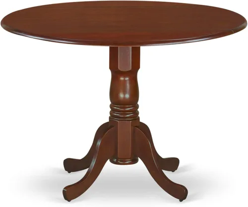 Vista 9 de East West Furniture DMGR3-LWH-W - Juego de comedor de 3 piezas que contiene una mesa de comedor redonda con gotas y 2 sillas de cocina, 42 x 42