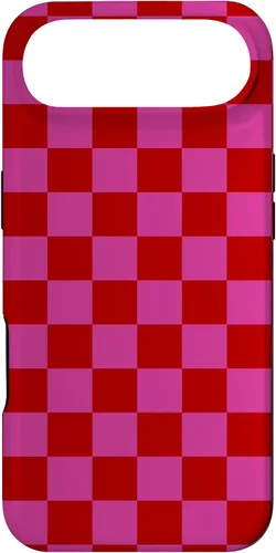 Vista 27 de Red Pink Checkered Checked Pattern Check Design #019 Case for iPhone 17