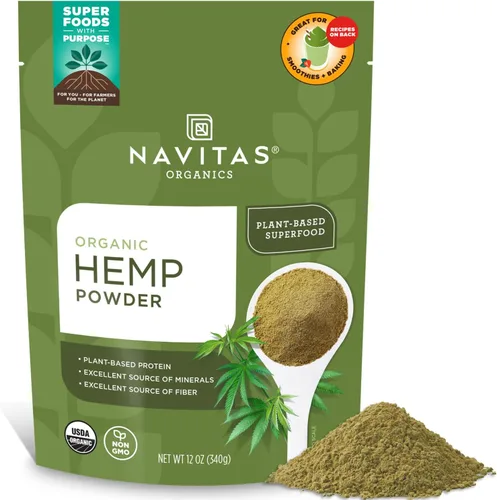 Vista 6 de Navitas Organics Polvo de cáñamo – Proteína vegana, fibra y minerales – para batidos, avena, hornear, barras y más – prensado en frío – USDA