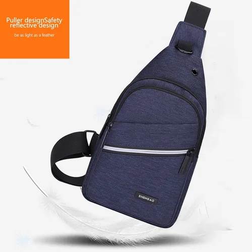 Vista 3 de Bolso bandolera para el pecho, hombro resistente al agua, bolso de viaje con una correa para hombres, mujeres y niños con agujero para auriculares