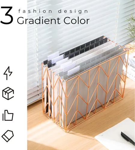 Vista 2 de Y YOMA Paquete de 6 Carpetas Colgantes con Degradado Tamaño Carta Carpetas Colgantes Decorativas Bonita Carpeta Organizadora para Gabinete