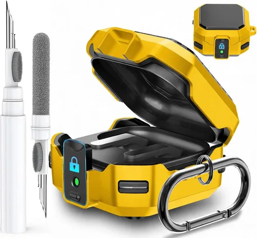 Vista 18 de Funda para Galaxy Buds 4 Pro/Buds4 con clip de bloqueo seguro, a prueba de golpes para Samsung Galaxy Buds 4/4 Pro 2026 con mosquetón y kit