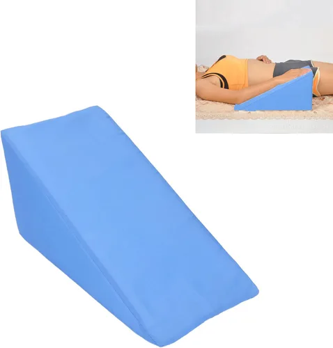 Vista 6 de Almohada de cuña, almohada de cuña para dormir, almohada triangular, esponja de espuma triangular para el brazo delantero (azul)