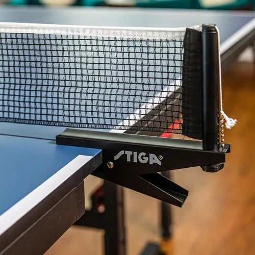 Vista 5 de STIGA Premium Clipper Regulation Table Tennis Net and Post Sets - Easy Set Up and Spring Activated Clip ping Pong net Set