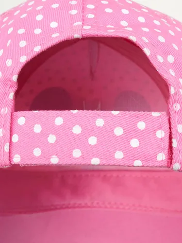 Vista 6 de Disney Gorra de béisbol Minnie Mouse para niña 3D con lazo curvo correa trasera 4-7 Blanco