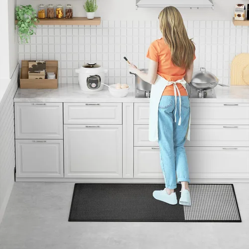Vista 5 de Hargiis Tapete de cocina de goma antideslizante, lavable, absorbente para piso, lavable a máquina, para frente del fregadero, puerta, lavandería