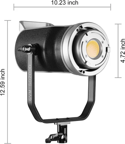 Vista 8 de GVM - Luz de video LED de 200 W con linterna Softbox, SD200D Kit de iluminación de estudio de fotografía con control Bluetooth/DMX, 93000lux@1.6 ft