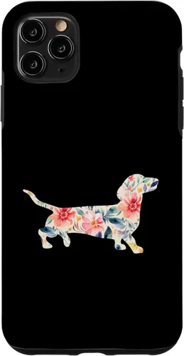 Vista 13 de Funda para perro salchicha floral para iPhone 12 mini