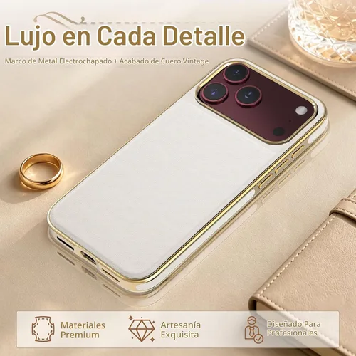 Vista 3 de LOHASIC Funda de piel de lujo para iPhone 18 Pro Max/iPhone 17 Pro Max Beige