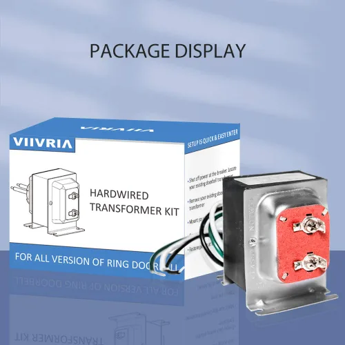 Vista 4 de VIIVRIA Transformador de timbre de puerta de 24 V 40 VA, núcleo de cobre resistente para Ring Pro/2 y Nest Hello, fuente de alimentación cableada